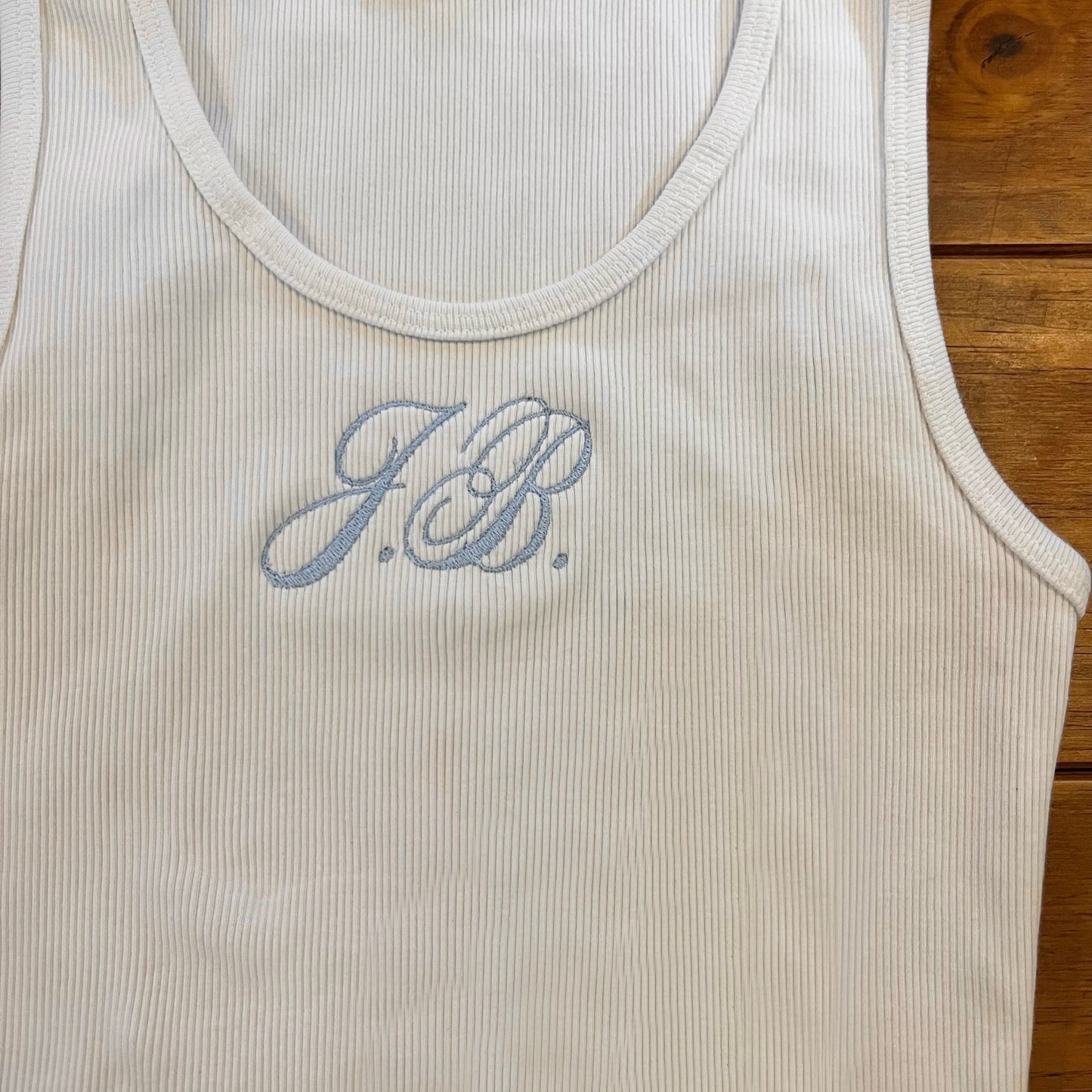 Personalized Embroidered Basic Tank Cropped