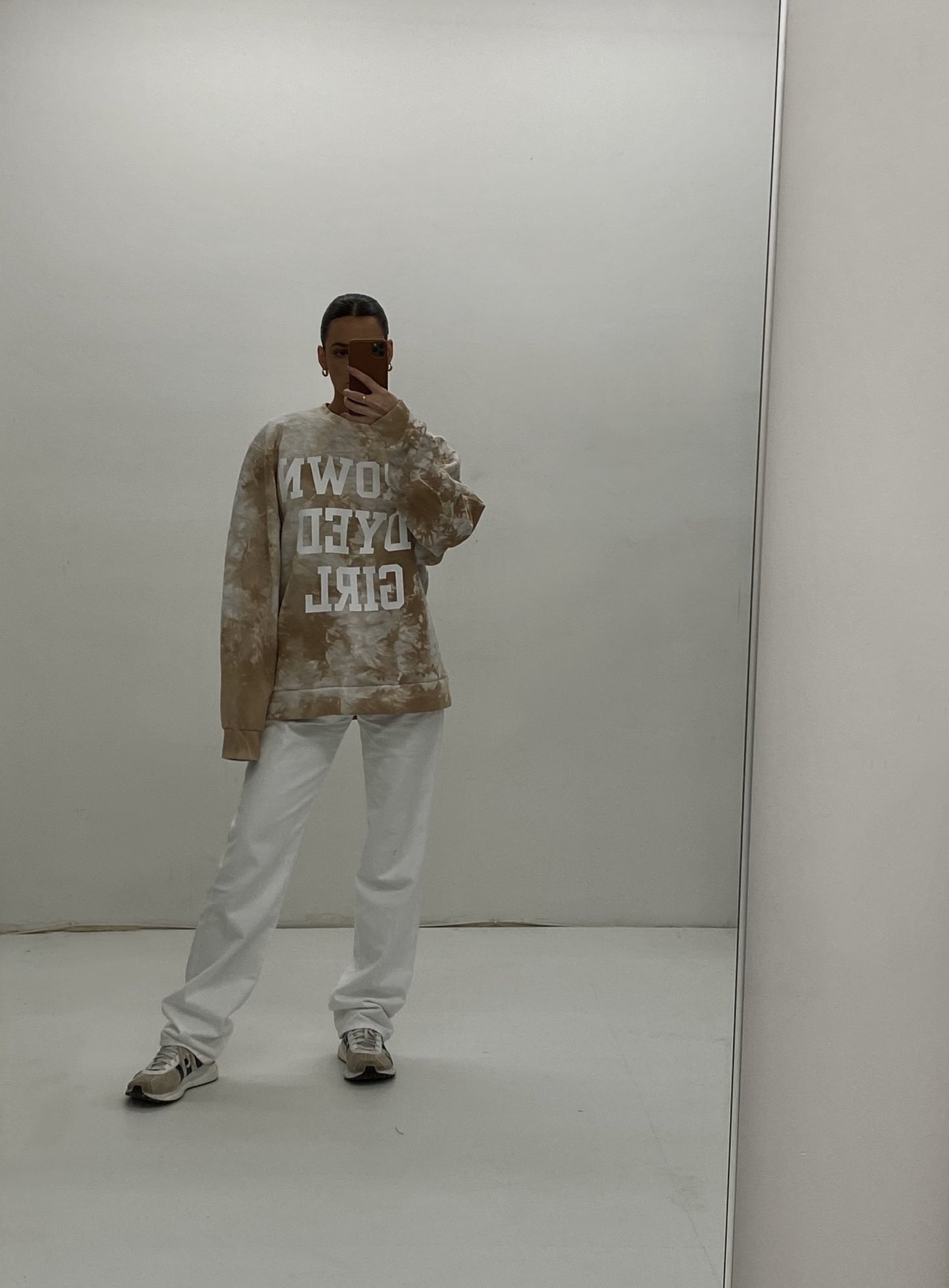 BROWN DYED GIRL Varsity Logo Sweatshirt