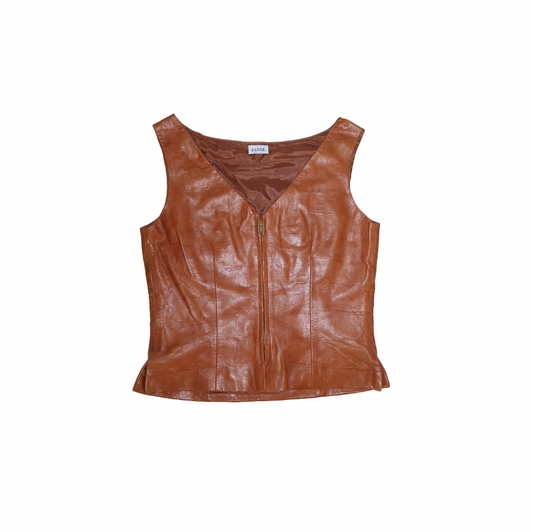 Vintage Faux Leather Top